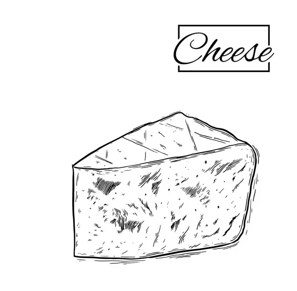 Fromage fabrication de différents types de fromage ensemble de croquis vectoriels sur un fond blanc — Image vectorielle