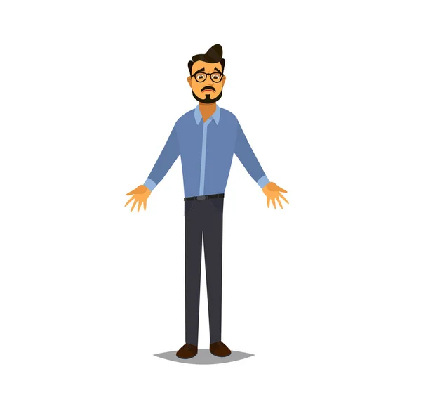 Personajes de hombre de negocios. Hombres de negocios con ropa casual. Emociones y expresiones — Vector de stock