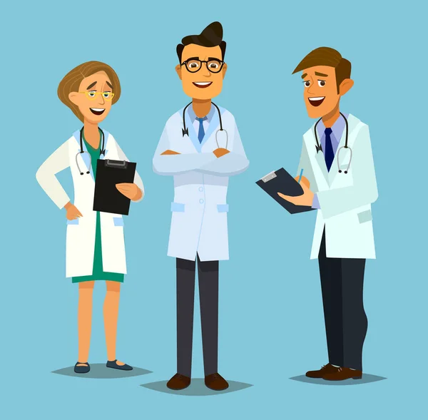 Takım doktorlar vektör çizim düz tarzı