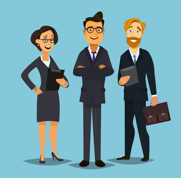 İş adamları, iş adamları modern, aydınlık ofis içinde yürüyor.