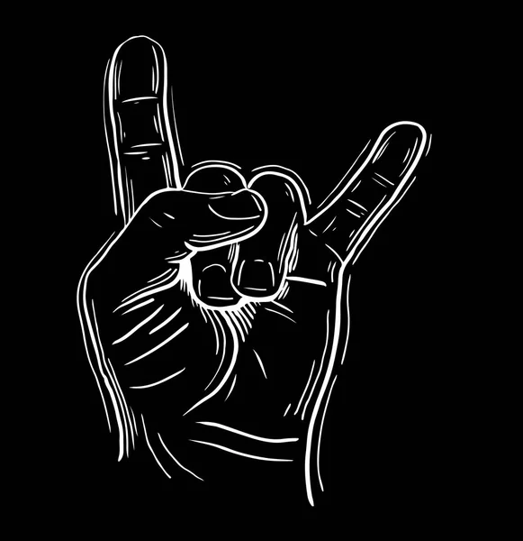 Rock on hand sign, rock n roll, hard rock, - Stok Vektor