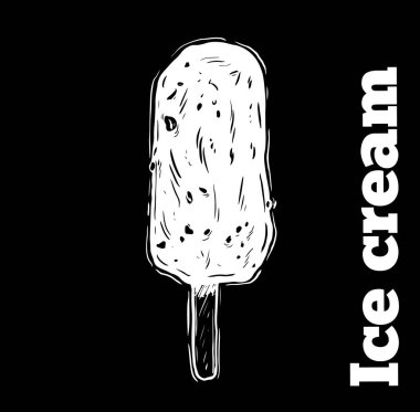 Elle çizilmiş vektör seti. Detaylı dondurma ve meyveli tatlı.