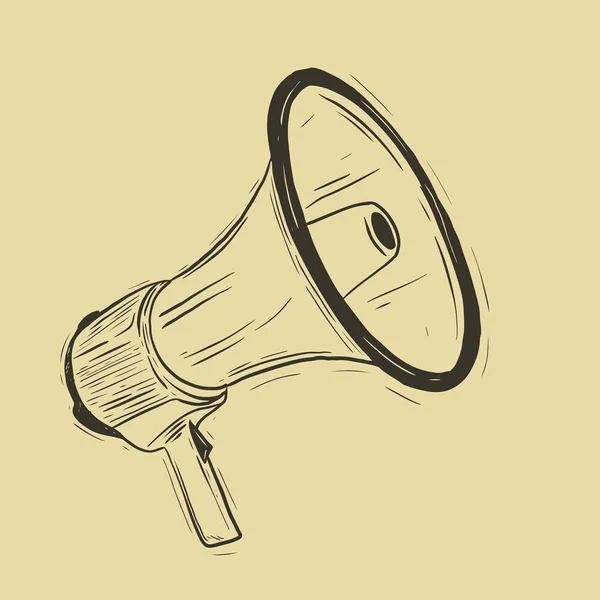 Retro bir megafon vectror çizim oyma. EPS 10.