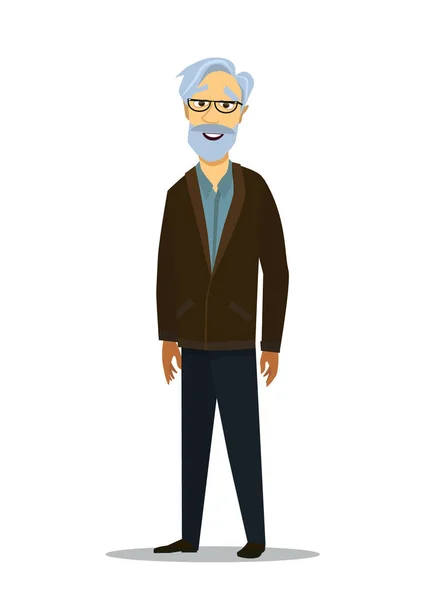 Old man. Retired elderly senior age couple. Vector illustration. — Stock Vector