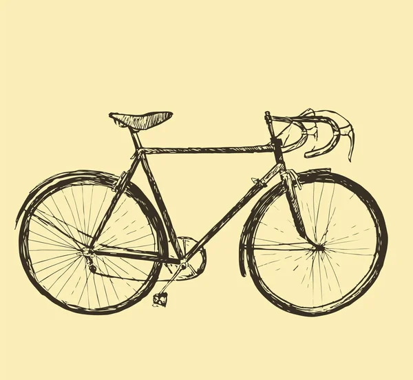 Illustration vectorielle dessinée à la main du vélo de course à l'encre . — Image vectorielle