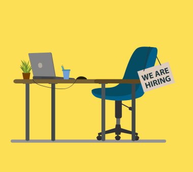 Graphic designer vacancy. Cool vector flat design on 'Creative professional wanted' banner. Ideal for job vacancy announcement and