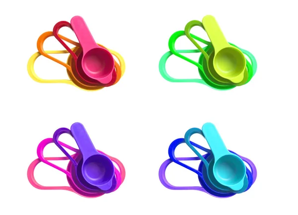 Colorful Measuring Spoons White Background — Stock Photo, Image