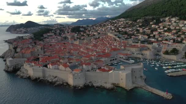 Vue Aérienne Vieille Ville Dubrovnik City Croatie — Video