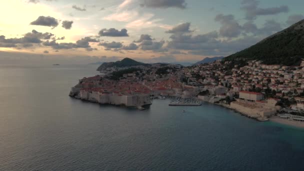 Вид Повітря Старе Місто Дубровник Хорватія — стокове відео