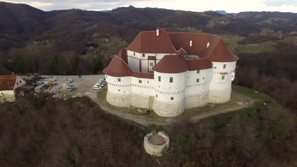 Vista Aérea Del Castillo Veliki Tabor Zagorje Zagreb Croacia — Vídeo de stock