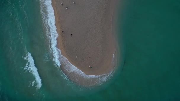 Aerial View Zlatni Rat One Most Famous Beaches Worl Beautiful — Stock Video