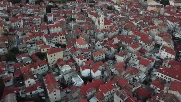 Vídeo Aéreo Split Croacia Ciudad Junto Mar Adriático Hermosa Costa — Vídeos de Stock