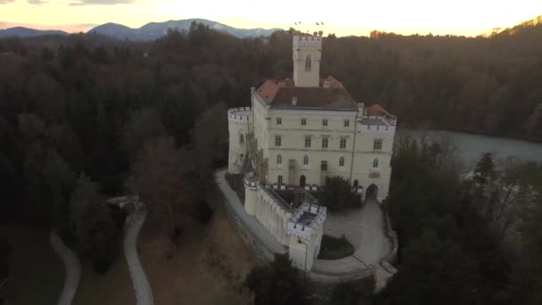 Aerial View Trakoscan Castle Zagorje Zagreb Croatia — Stock Video