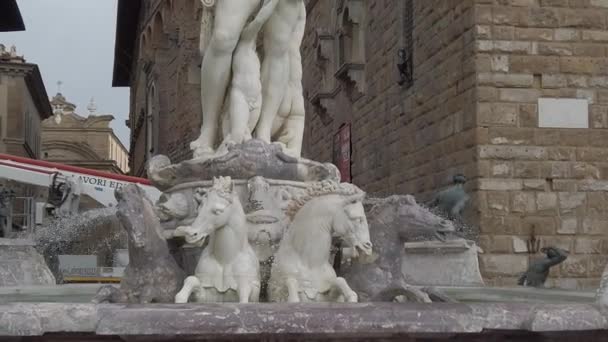Skulpturen Auf Der Piazza Della Signoria Florenz Italien — Stockvideo