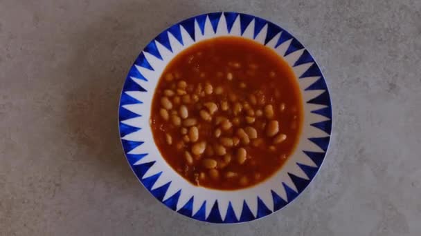 Footage Turkish Kuru Fasulye Also Known Baked Beans — 비디오