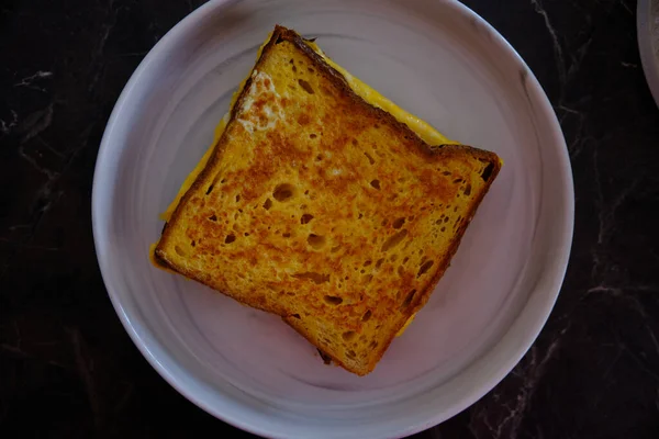 Japanese Toast Eggs Homemade Breakfast — Stock Photo, Image