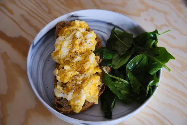 Egg Toasted Bread Homemade Breakfast — Stock Photo, Image