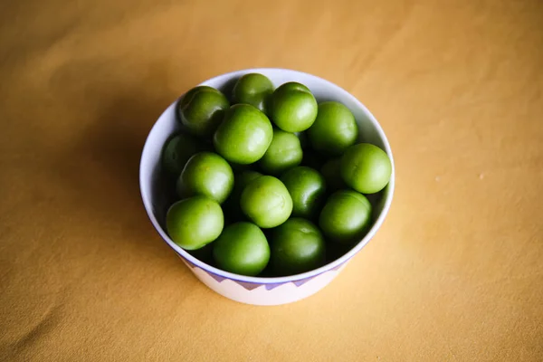 Lähikuva Vihreitä Luumuja Tai Greengen — kuvapankkivalokuva