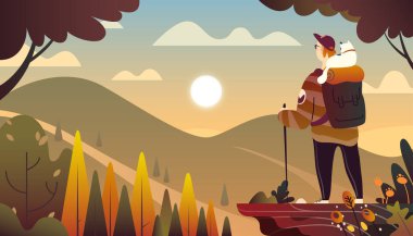 Bir adam ve bir kedi seyahat ediyorlar..