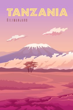 Tanzania The volcano Kilimanjaro clipart