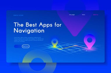 Navigasyon için en iyi uygulamalar. Modern izometrik.