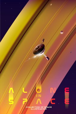 Uzayı keşfediyorum. Satürn yakınlarında bir sonda uçuyor..