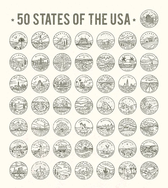 50 Estados dos EUA —  Vetores de Stock