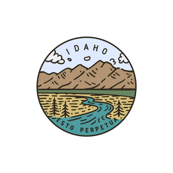 Idaho. Teton river. National Park — Stock Vector