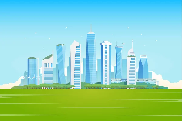 Illustration vectorielle plate. Smart city . — Image vectorielle