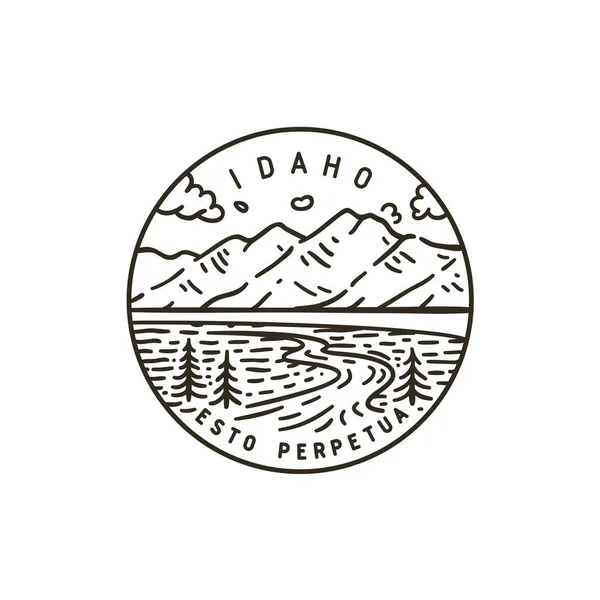 Vintage Vector Label Idaho Teton River National Park — Stock Vector