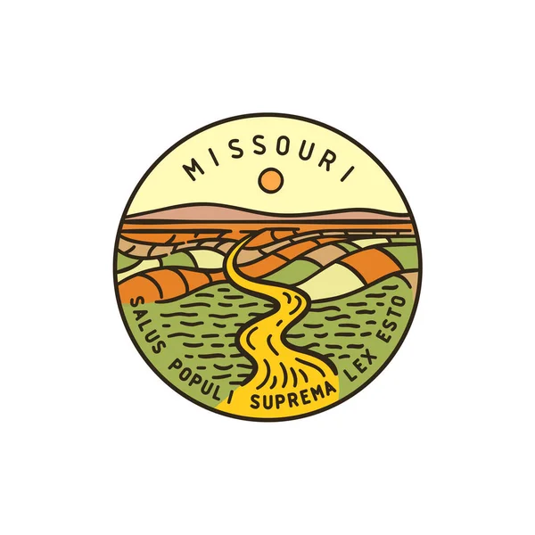 Vintage Vector Label Missouri River State Missouri — Stock Vector