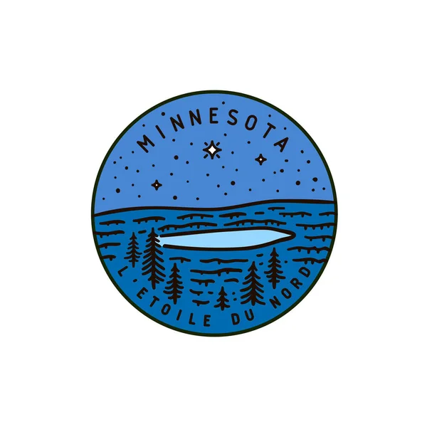 Vintage Vector Label Minnesota Lesní Jezero — Stockový vektor