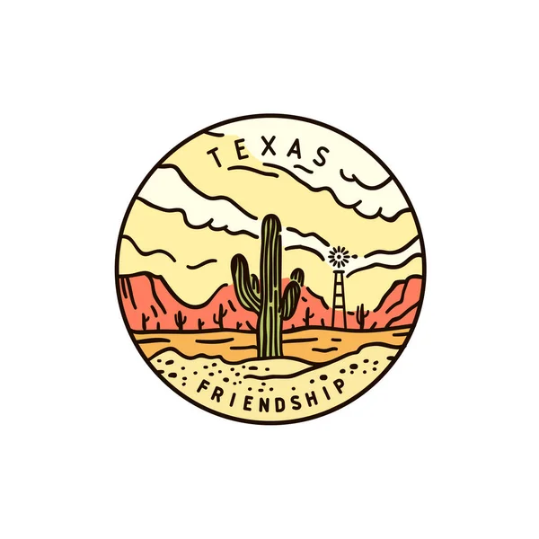 Texas. Cactus del deserto — Vettoriale Stock