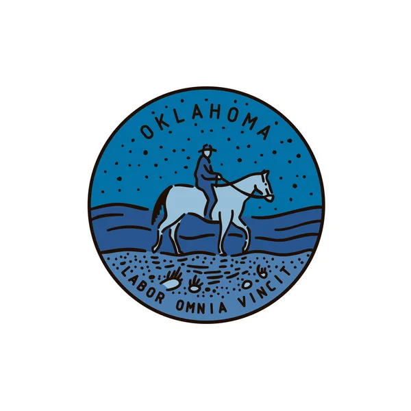 Oklahoma. Vaquero a caballo — Archivo Imágenes Vectoriales