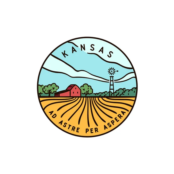 Farmářské pole Kansas — Stockový vektor