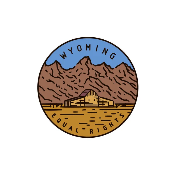 Wyoming. Rotsachtige bergen — Stockvector
