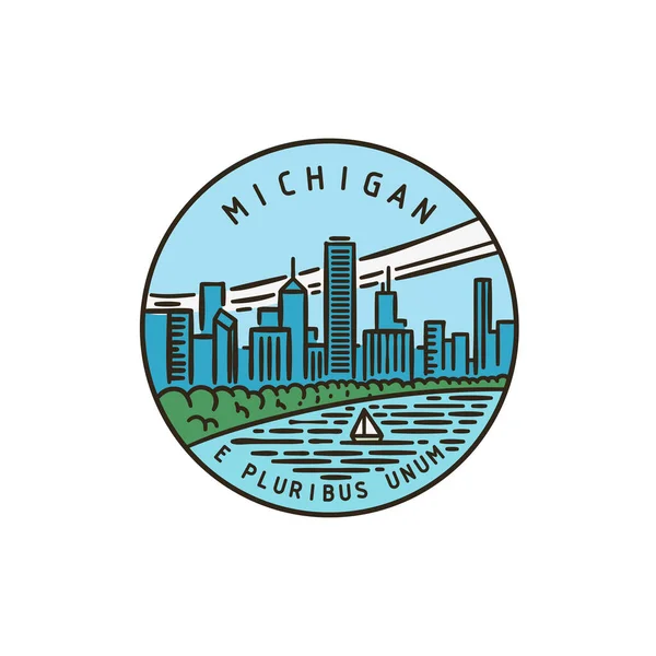 Michiganské město. Lake — Stockový vektor