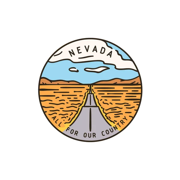 Nevada Road. Woestijn — Stockvector