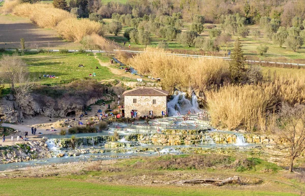 şelaleler doğal spa Saturnia, Toskana, İtalya