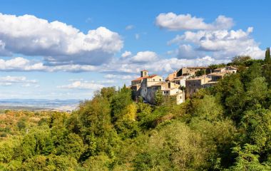 panoramic view of Scansano, tuscany, italy, village of Scansano, Grosseto province clipart