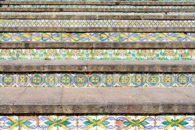 merdiven ile boyalı seramik Caltagirone, Sicilya, İtalya