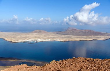 La Graciosa Island, Kanarya Adaları, İspanya, Mirador del Rio, Lanzarote görünümünden