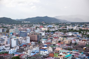 Hua Hin, Tayland-Ekim 8, 2016:Port ve eski şehir bölgesi Hua Hin, Tayland rainny sezonu. Hua Hin bir şehrin en popüler turist için olduğunu