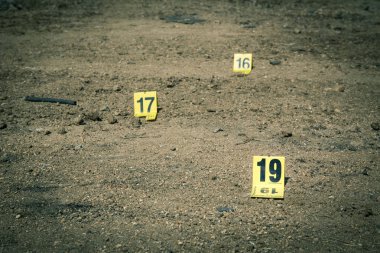 crime scene Investigation işaretleyicisinde kanıt grup