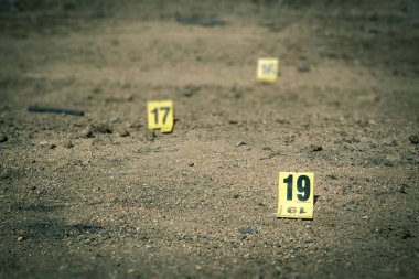 crime scene Investigation işaretleyicisinde kanıt grup