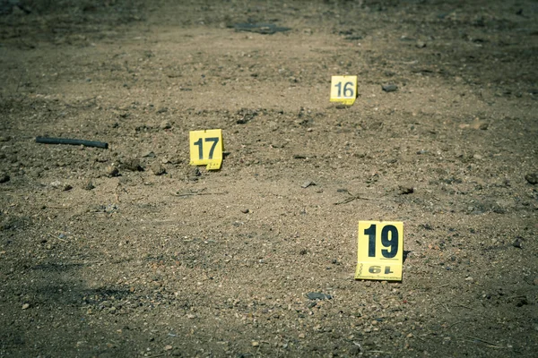 group of evidence marker in crime scene investigation