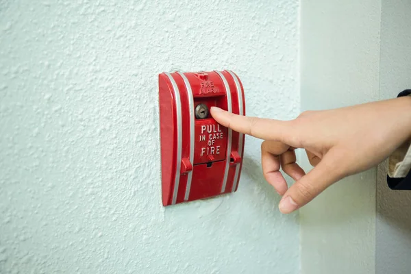 Finger pull fire alarm tool — Stock Photo, Image