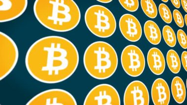 Bitcoin cryptocurrency yatay trafik sikke yakın çekim arka plan