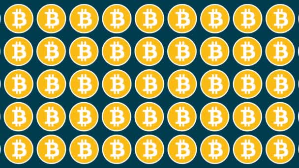 Bitcoin Cryptocurrency Horisontal Traffic Coins Background — Stock Video