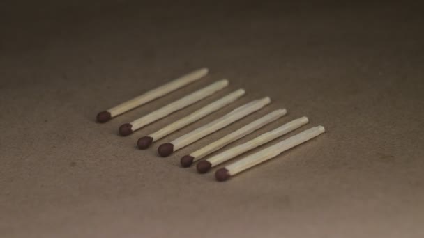 Wooden Matches Rotating Table — Stock Video